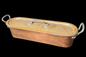 French Copper & Brass Fish Kettle Poacher Pan