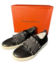 Donald Pliner Black Pearlized Patent Womens Shoes Size 8M