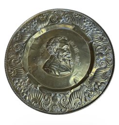 Michelangelo 1474-1564 Antique French Repousse Wall Plaque (BLR)