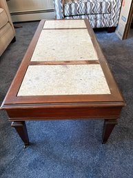 Wood Stone Coffee Table.    (LR)
