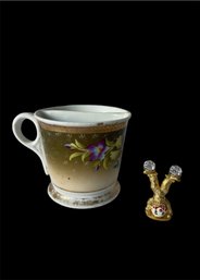 German Shaving Mug, Spoontique Pewter & Crystal Clown     (SL)