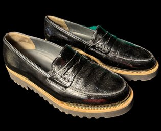 Paul Green Black Crinkled Womens Shoes Size 7.5