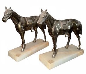 Brass & Onyx Equestrian Horse Bookends (BR2)