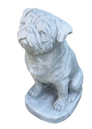 Solid Concrete Outdoor Pug Statue (Y)