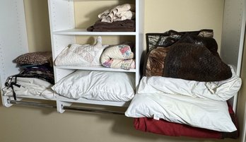 Closet Full Of Assorted Blankets, Quilts, Pillows Etc (BLR)
