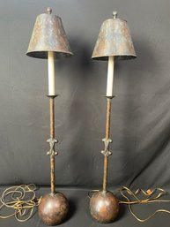 Pair Of Copper Lamps