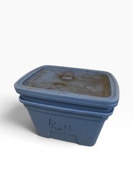 Pair Of Blue Rubbermade Tubs With Lids (G)