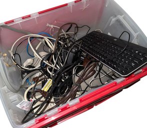 Bin Of Electronics Including JBL Speakers, Keyboard & More (G)
