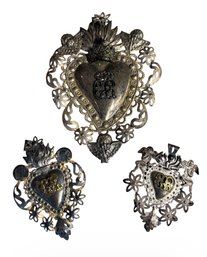 Italian Ex Voto Heart Ornaments 3pc (BLR)