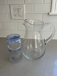 Grey Goose Drinking Glass & Glass Pitcher