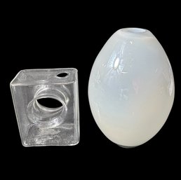 Interesting Art Glass Vase Pair