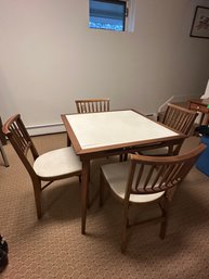 Stakmore Mid Century Folding Table And 4 Chairs (B)