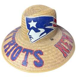 New England Patriots Hand Painted Straw Hat (K)