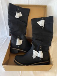 Global Win Black Boots  8.5