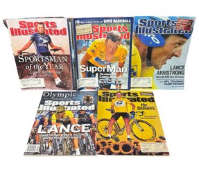 Lance Armstrong Cover Sports Illustrated Magazines 5pc (LR)
