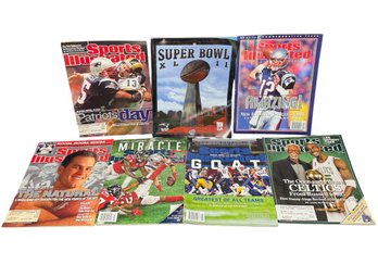 New England Patriots & Boston Celtics Cover Magazines 7pc (LR)