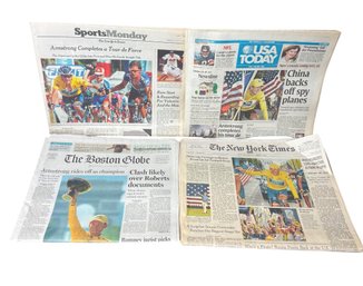 Lance Armstrong Cover Newspapers 4pc (LR)