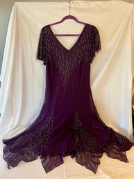 JKARA Purple Beaded Dress