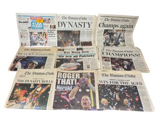 New England Patriots Cover Newspapers 9pc (LR)