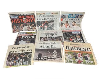 Boston Red Sox Cover Newspapers 9pc (LR)