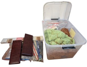 Yarn, Needles, And Assorted Knitting Supplies (LR)
