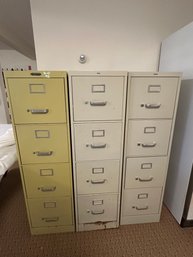 (3) 4 Drawer Filing Cabinets