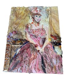 Original Signed Mixed Media Portrait Of A Lady