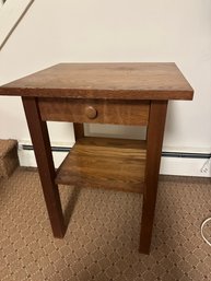 Wood Side Table With Drawer