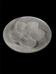 Floral Etched Glass Serving Dish (LR)
