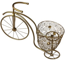 Gold Tone Tricycle Plant Stand (LR)