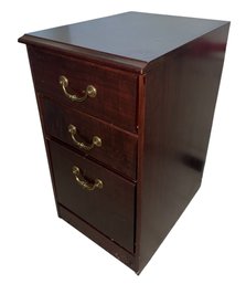 Small Three Drawer Wooden Filing Cabinet (G)