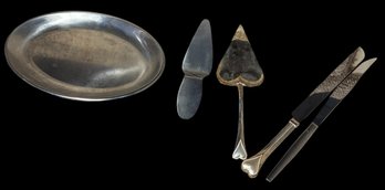 Stainless Steel Swedish Platter And Assorted Serving Utensil 5pc (LR)