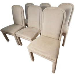 Post Modern Upholstered Dining Chairs 6pc (LR)