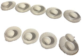 Gold Rimmed Tuscan Fine English Bone China Tea Cups And Saucers 22 Pc (LR)