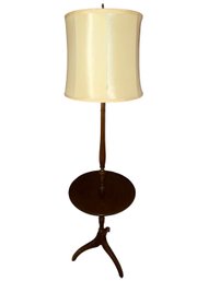 Wooden Tripod Base Floor Lamp Side Table Works! (LR)