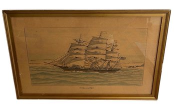 E.H Dixey Orinoco Framed Sailing Ship Print (LR)