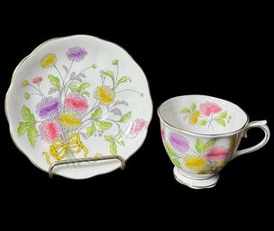 Royal Albert English Bone China Chrysanthemum Floral Teacup & Saucer