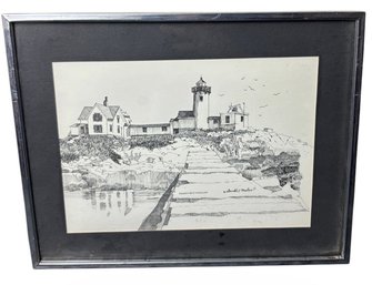 Donald A Mosher(1945-2014) Eastern Point Lighthouse Framed Print (LR)