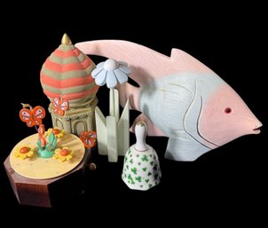 Shamrock Bell, Wooden Fish & Assorted Decor