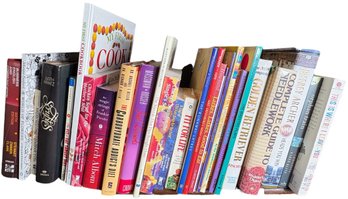 Shelf Of Jewish Books, Food Books, And Other Assorted Novels 30pc (B)