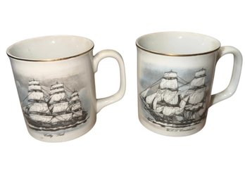 USS Constitution & Cutty Sark Vintage Mug Pair (BO)