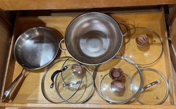 Drawer Of Glass Lids And More (K)