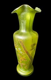 Bohemian Green Blown Art Vase