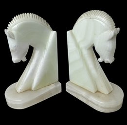 Onyx Horse Head Bookends (a)