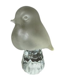 Reijmyre Glasbruk Kristail Swedish Art Glass Bird On Pedestal Figurine (a)