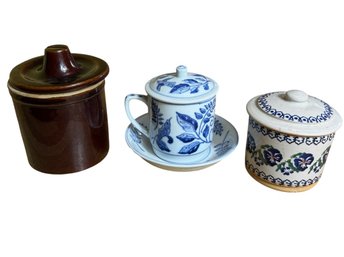 Mosse Irish Pottery & Other Covered Dishes 3pc (K)