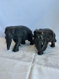 2 Wooden Elephants