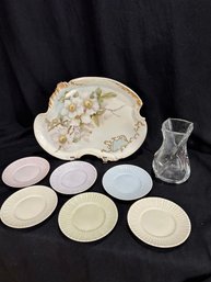 Limoges Porcelain  And Baccarat Vase