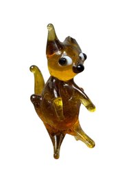 Kangaroo Amber Art Glass Figurine (a)