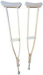 Pair Of Wooden Crutches (B)